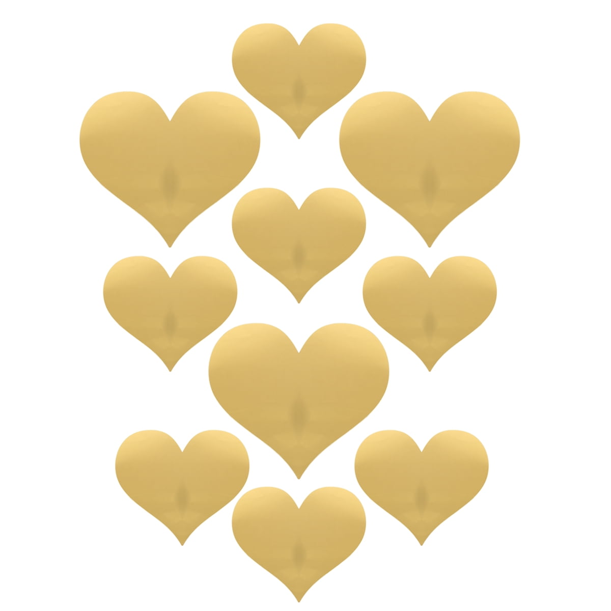 10pcs 3d Acrylic Heart Shaped Mirror Wall Stickers Wall Decals Art Decor Living Room Bathroom Bedroom Home Decor Diy