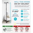 thumbnail image 3 of Stander Wonder Pole with Rotating Single Grab Bar, Tension Mounted Floor to Ceiling Transfer Pole for Seniors & Elderly Adults, No-Drill Support Rail with Assist Handle for Home & Bath Safety, Black, 3 of 10