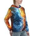 thumbnail image 6 of Haiem Red And Blue Flame Waves for Women's Fashion Hoodies & Sweatshirts with Kangaroo Pocket,Hooded Sweatshirt with Eye-catching Drawstrings-Medium, 6 of 7