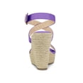 thumbnail image 2 of BLISSFUL STEP Women's Shoes Espadrille Wedge Slingback Crisscross Sandals Purple 6, 2 of 7