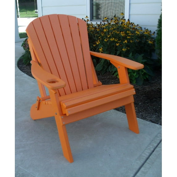 Furniture Barn USA™ Poly Recycled Plastic BIG BOY Oversized Adirondack Chair with Cup Holder
