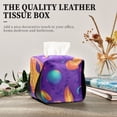 thumbnail image 4 of Purple Mardi Gras Mask Tissue Box Cover Leather Square Rectangle Tissue Box Holder for Bathroom Living Room Desk Office Decor, 4 of 7