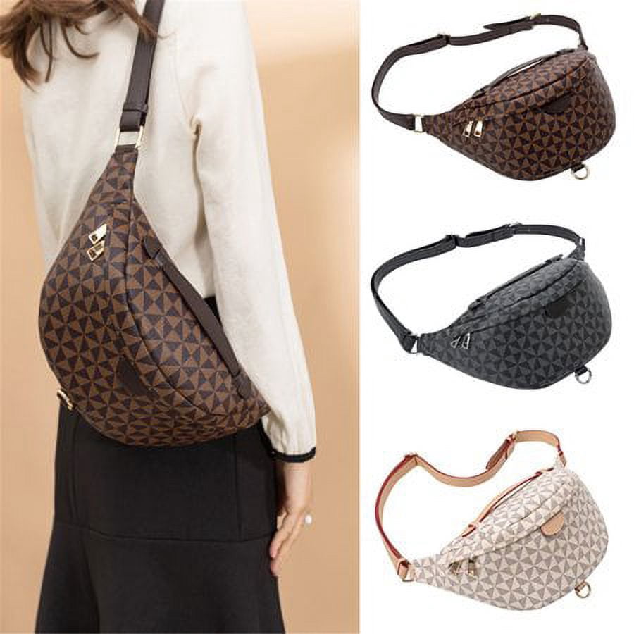 Merkaren Women Waterproof Shoulder Satchel Ladies PU Leather Bum Handbag Fashion Daily Sports Crossbody Fanny Pack