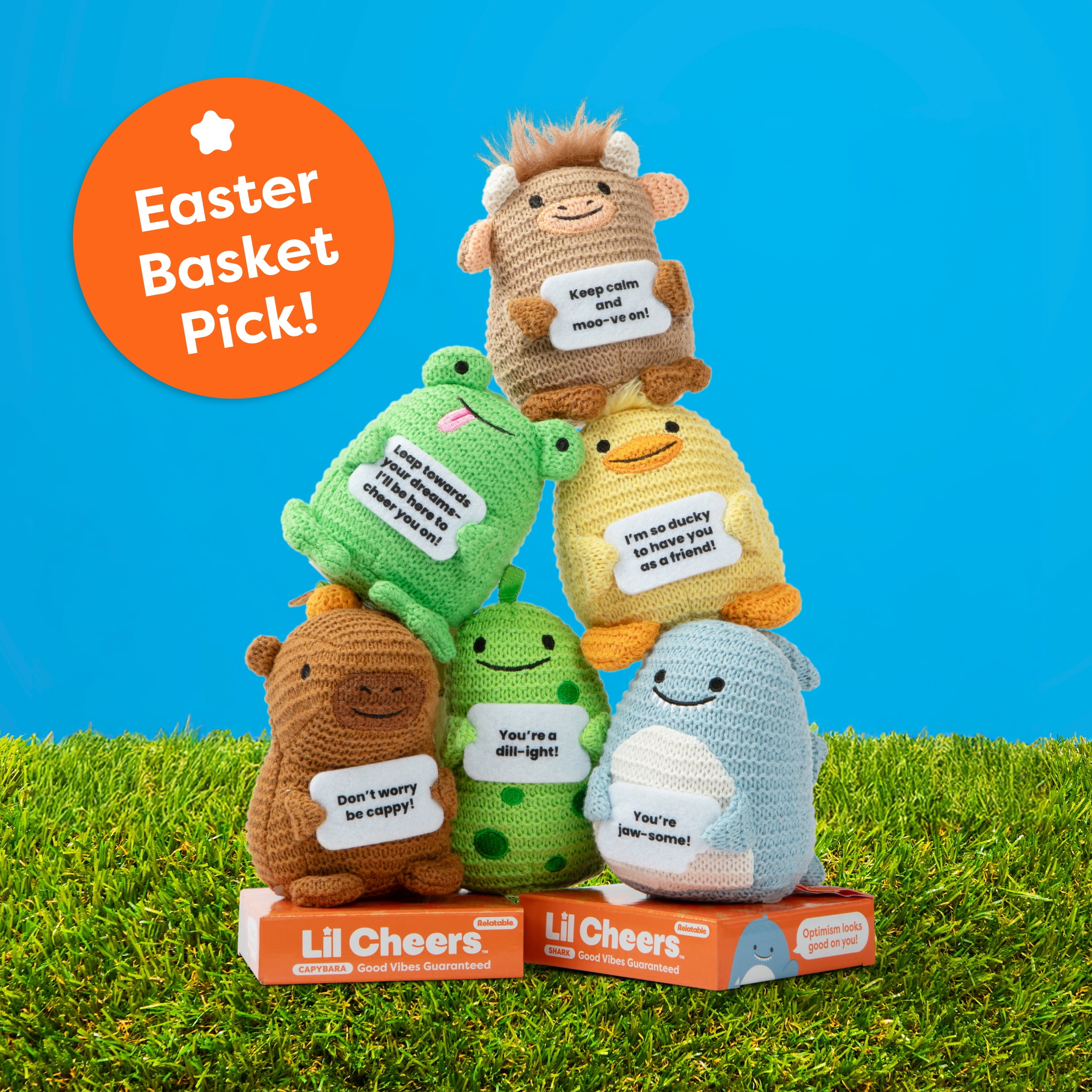 Lil Cheers Duck by Relatable, Uplifting Easter Plush Toy with Positive Message, Cute Gifts