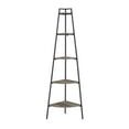 thumbnail image 5 of Walker Edison Urban 72" Metal and Wood 5-Shelf Corner Bookshelf, Grey Wash, 5 of 9