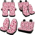 thumbnail image 3 of Uorisanigo Pink Strawberry 10 Pack Automobile Seat Cover Sets Car Seat Belt Cover Cars Water Cup Coaster Auto Steering Wheel Cover Chapstick Holder Elastic Soft Auto Interior Fit Car SUV, 3 of 7