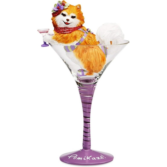 Hiccup by H2Z 9-Inch Pomikaze Pomeranian Cocktail Glass