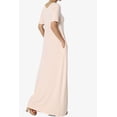 thumbnail image 4 of TheMogan Women's S~3X Soft Jersey Oversized V-Neck Short Sleeve Maxi Dress W Pocket, 4 of 6