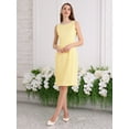 thumbnail image 3 of DARING DIVA Boat Neck Sheath Sleeveless Rhinestone Dress S Light Yellow, 3 of 6