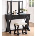 thumbnail image 2 of Poundex Furniture Wood Vanity Set with Stool and Mirror in Black, 2 of 8