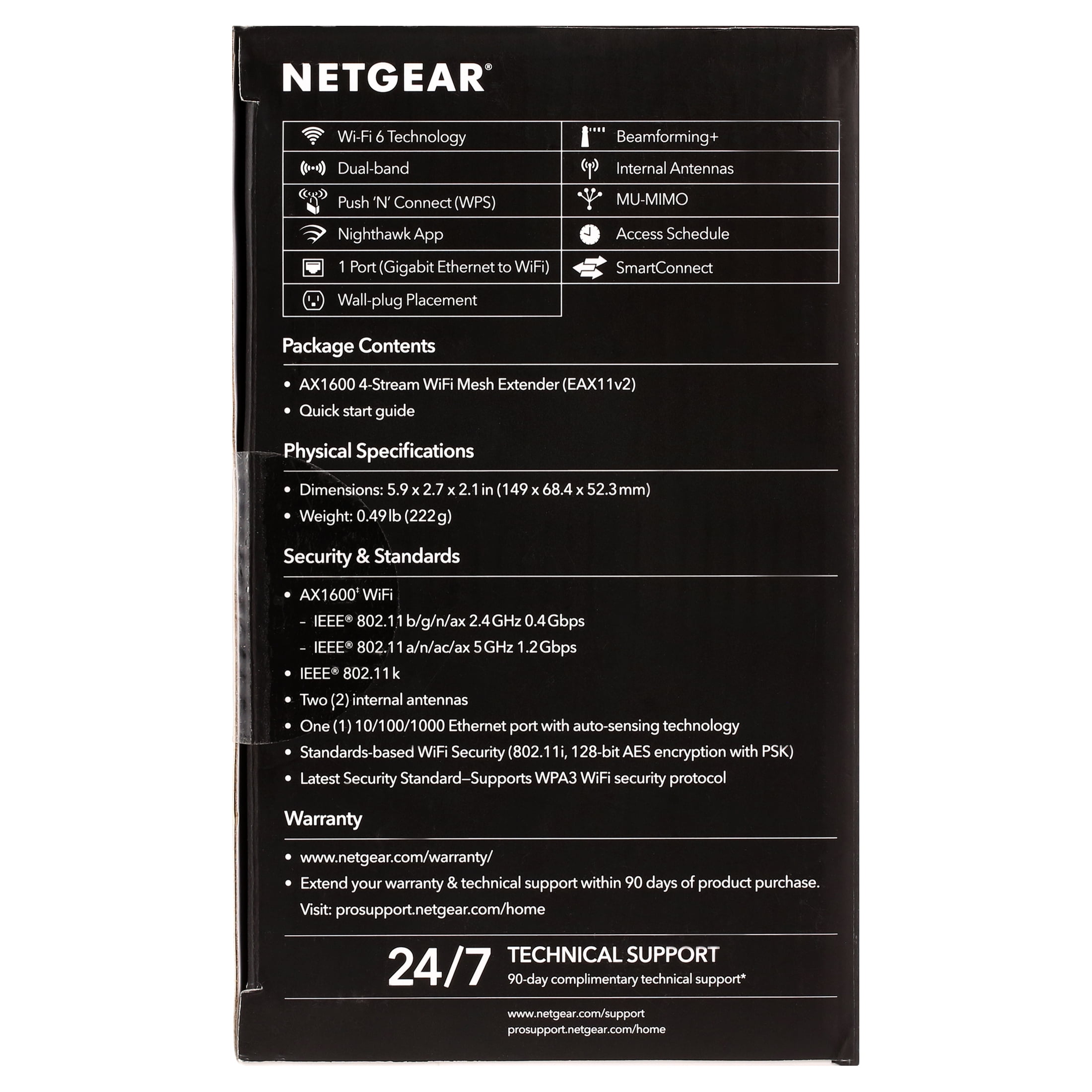 NETGEAR AX1500 Mesh Wifi Range Extender (EAX11-100NAS)