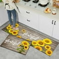 thumbnail image 3 of Sunflower Kitchen Rugs and Mats Sunflower Rugs Set for Kitchen Rug Wood Grain Retro Sunflower Kitchen Rugs Sets Non-Slip Floor Mat Doormat Runner Rug for Kitchen, Laundry, Living Room, Front Door, 3 of 5