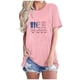 thumbnail image 1 of Tops Cortos para Mujeres Bandera de Moda Impresa Cuello Redondo, Camiseta de Manga 3/4 para Uso Diario, Casero Y Cómodo, 1 of 4