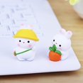 thumbnail image 3 of YAOMOBB Car Decor Cartoon Bunny Mini Landscape Ornament for Car Dashboard Resin Flower Design, 3 of 6