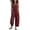 AJ10-Wine, variant on Wide Leg Jumpsuits For Women Sleeveless Half Button Up Stand Collared Linen Jumpsuits Loose Casual Long Overall With Pockets Wine M