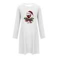 thumbnail image 6 of Wensltd Women's Short Sleepshirts Stylish Long Sleeve Round Neck Christmas Home Wear Nightgown S-XXL, 6 of 6