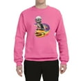 thumbnail image 2 of Funny Graphic Astronaut Cat in Space on Cheeseburger | Mens Cat Lover Crewneck Graphic Sweatshirt, Neon Pink, X-Large, 2 of 3