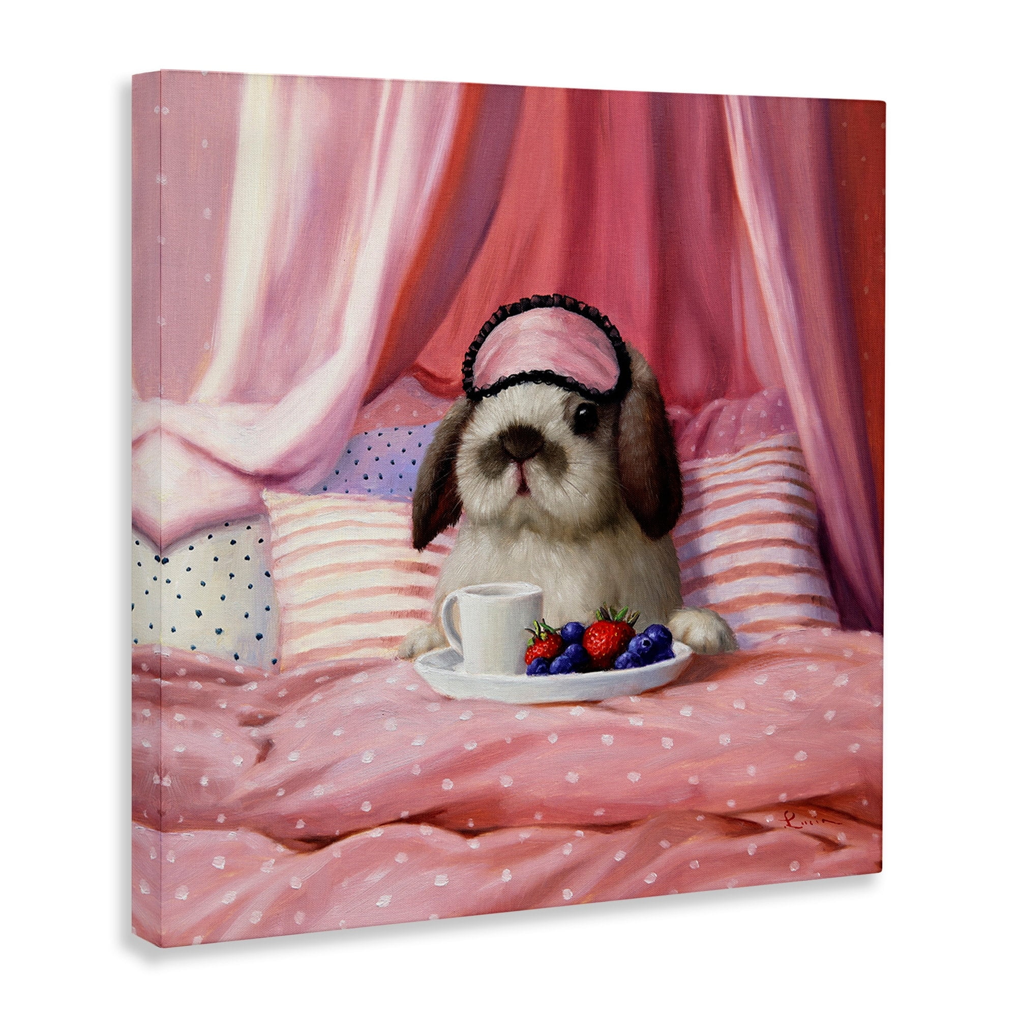 Stupell Industries Adorable House Bunny Rabbit Breakfast In Bed Pink, 36 x 36, Design by Lucia Heffernan