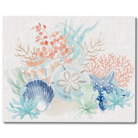 CounterArt Seaside 3mm Tempered Glass Cutting Board 15" by 12"