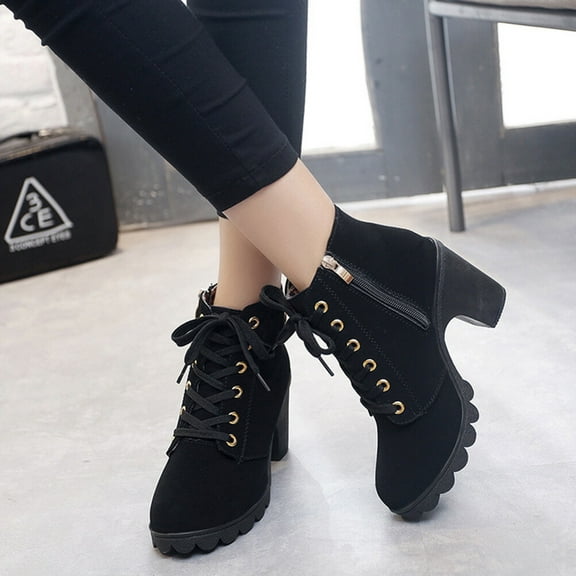WRITWAA goth platform boots for women Black 1 Pair