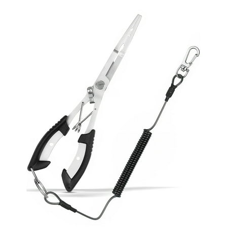 Genreen Stainless Steel Fishing Pliers,Needle Nose Pliers Fishing,Fishing Pliers Hook Remover,Fishing Pliers Kit with Lanyard,Braid Cutter Rustproof Fishing Multitool for Saltwater Freshwater