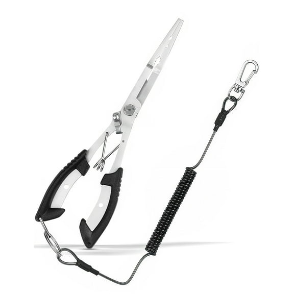 Genreen Stainless Steel Fishing Pliers,Needle Nose Pliers Fishing,Fishing Pliers Hook Remover,Fishing Pliers Kit with Lanyard,Braid Cutter Rustproof Fishing Multitool for Saltwater Freshwater