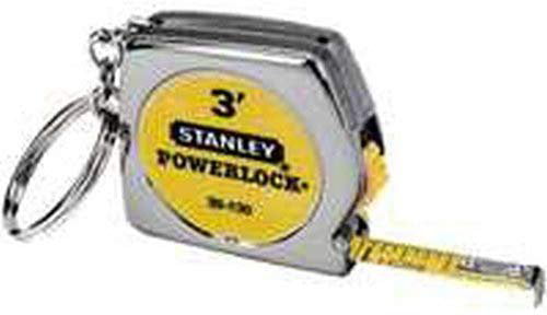 W x 3 ft Stanley 39-130 PowerLock Key Chain Tape Measure 1/4 in L 