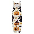 thumbnail image 4 of Gunia Halloween Toddler Girl Outfit Flannel Pumpkin Kids Suspender Romper Loose Harem Style Jumpsuit Festive Party Outfits White 4-5 Years, 4 of 5
