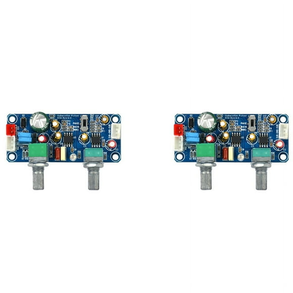 2X Low Pass Filter Subwoofer Preamp Amplifier Board Single DC 9-32V Preamplifier with Volume Adjustment