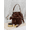 Brown&Strawberry, variant on PU Leather Bucket Bags for Women Drawstring Crossbody Purses Shoulder Top Handle Handbags with 2 Straps