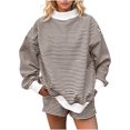 thumbnail image 5 of Ihhxva Women's Knit Tops Oversized Striped Sweater Soft Winter Pullover Relaxed Mock Neck Top Chunky Casual Long Sleeve Cozy Tunic Blouse for Holiday S-5XL, 5 of 8