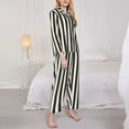 thumbnail image 3 of Sikiie Black And White Thick Stripes Pajamas for Women Set, Womens Pajama Sets, Lounge Sets for Women, 2pjs for Women-Large, 3 of 7
