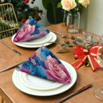 thumbnail image 3 of Cloth Napkins Set of4 100% Satin Peachskin Velvet 20x20inx4 Napkins Cloth napkins are washable Soft and Absorbent Digital Art Roses, 3 of 8