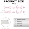thumbnail image 4 of 2 PCS Trust in God Rearview Mirror Decals, Automotive Vinyl Rear View Mirror Decorative Stickers, Waterproof Trust in God Stickers for Car Truck Laptop, Car Accessories (Pink), 4 of 7