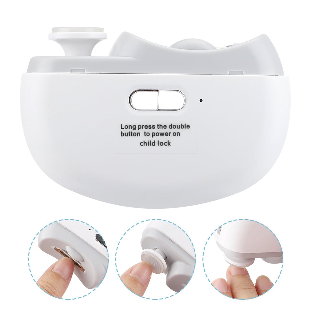 2-in-1 Electric Nail Trimmer - Automatic Nail Clipper for Kids & Adults, Safe Grinding System with LED Light, Rechargeable Baby Nail Care Kit for Toes & Fingers