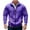 Purple, variant on XIAONU Mens Sweatshirts Zipper Front Color Blocked Sleeveless Hoodless Jacket Long Sleeved Slim Fit Polo Sweatshirt With Pockets