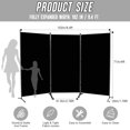 thumbnail image 3 of JVVMNJLK Indoor Room Divider, Portable Office Divider, Convenient Movable(3-Panel), Folding Partition Privacy Screen for Bedroom, Dining Room, Study, 102" W x 19.7" D x 71.3" H, Black, 3 of 5