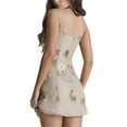 thumbnail image 4 of xiaxaixu Femmes Robe de Fronde, Bretelles Spaghetti Bas-Découpé Backless Fleur Imprimer Slim Fit Été Mini Robe pour Club Party, 4 of 9