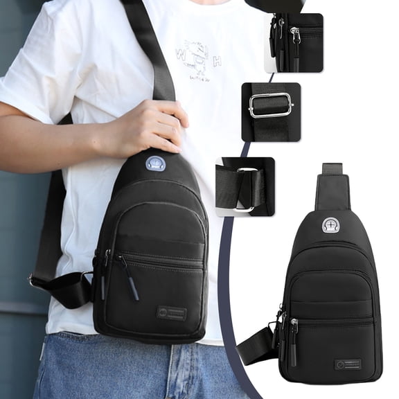 karymi Chest Bag Men's Trendy Sports Slant Backpack Cloth Casual Luminous Chest Bag Shoulder Crossbody Bag Best Sellers