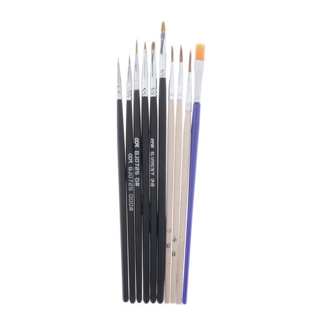 Sets de Pincel de Pinturas de Detalle de de Acción Bolígrafo Fino Puntiagudo Herramientas Profesionales para Artistas Estudiantes - R 10pcs R 10 piezas Sunnimix Minaiture de pinceles