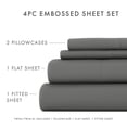 thumbnail image 5 of Noble Linens 4 Piece Gray Chevron Embossed Bed Sheet Set, Queen, 5 of 11