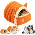 thumbnail image 2 of Flannel Cat Bed with Soft Velvet Lining for Indoor Cats in Multiple Colors and Sizes, 2 of 6