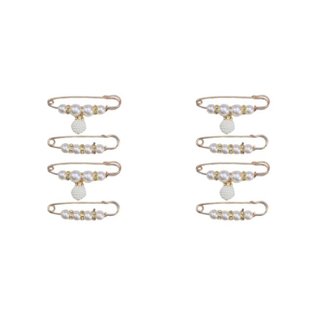Transemion 4Pcs Decorative Waist Safety Pins Elegant Shawl Clips for Shirt Dresses Style A 2Set
