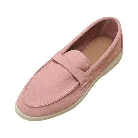 Sexlip Women s Lightweight Suede Flat Shoes - Casual Solid Color Slip-On Loafers for Comfortable Everyday Wear