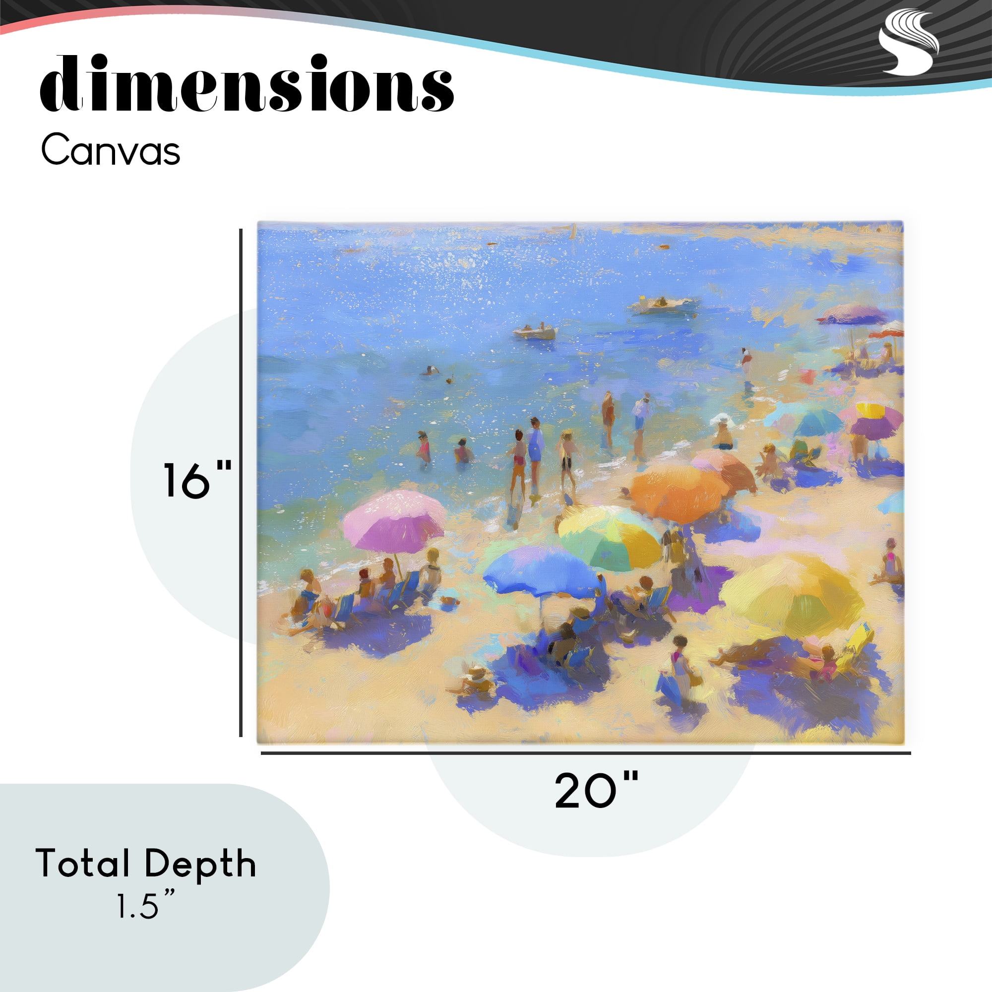 Stupell Industries Colorful Day at Beach Canvas Wall Art, design by LSR Design Studio