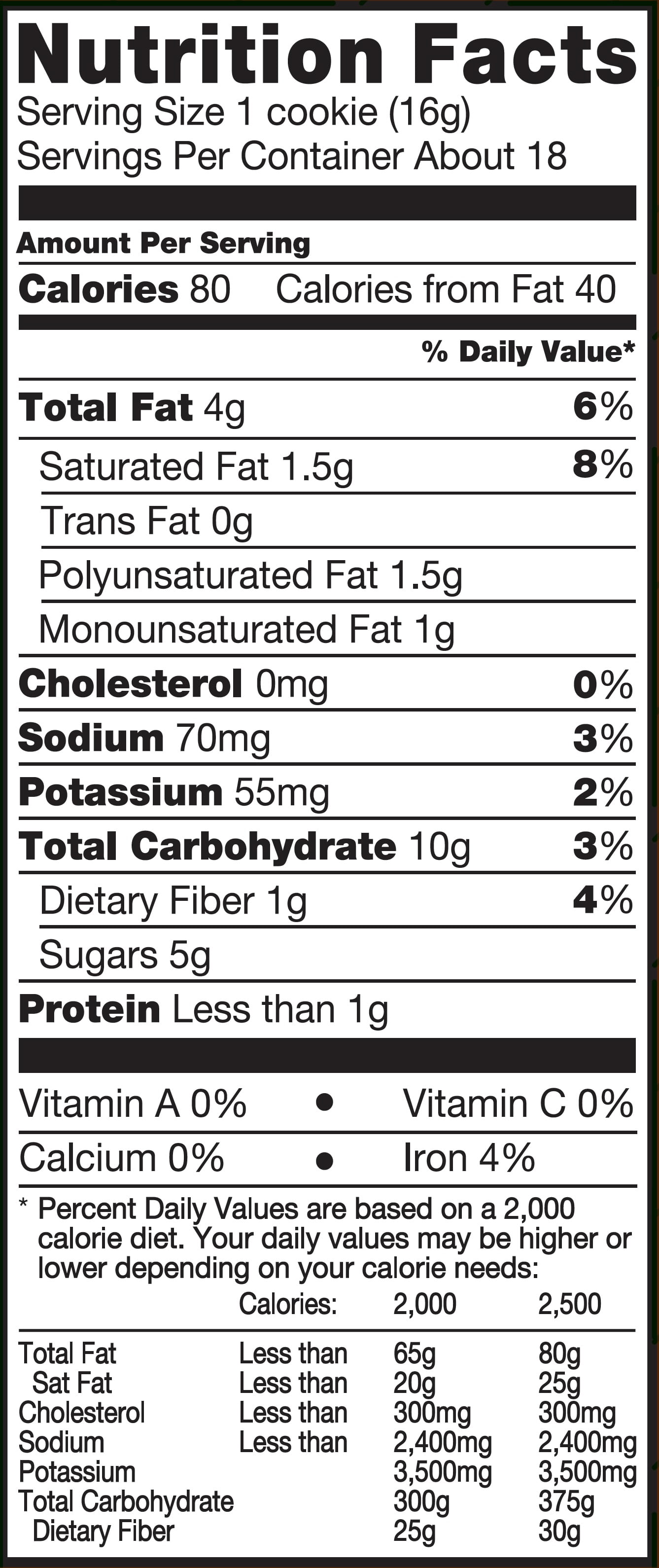 Chips Ahoy Cookies Nutrition Label Ythoreccio