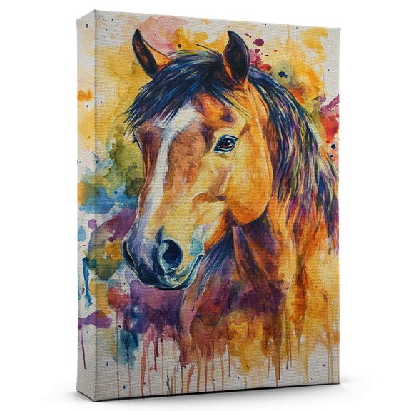 Horse Bay Mongolian Przewalskis Canvas Wall Art Animal Decor, Horse Bay Mongolian Przewalskis Canvas Prints Wild Animal Artwork for Living Room Bedroom Office 190HD546