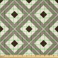 thumbnail image 2 of Ambesonne Bohemian Fabric by the Yard Microfiber, Rhombus and Strips Ikat, 2 Yards, Seal Brown Ivory, 2 of 4