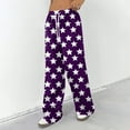 thumbnail image 4 of Hearthz Pajama Pants Women Drawstring Wide Leg Star Print Womans Lounge Pants Baggy Soft Comfy Lightweight Womens Sleep Pants, 4 of 6