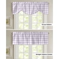 thumbnail image 6 of Tie Up Valance Curtain for Kitchen,Lavender Purple Grid Rod Pocket Short Curtains Adjustable Tie-Up Shade Valances,Farm Pastoral Theme Window Treatment for Bathroom Living Room Bedroom, 6 of 8